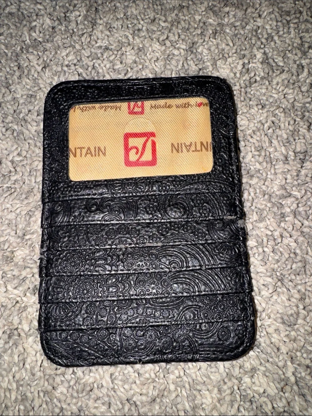 Black Embossed Zip Wallet - Stylish Women's Wallet